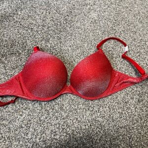 Red Shimmery Push-Up Bra - Women Intimates